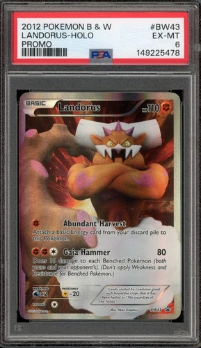 Pokemon Landorus Black Star Full Art Promo BW43 PSA 6