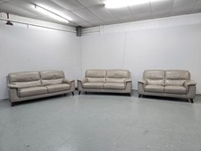 DFS Grey Leather Sofa Set DELIVERY AVAILABLE 