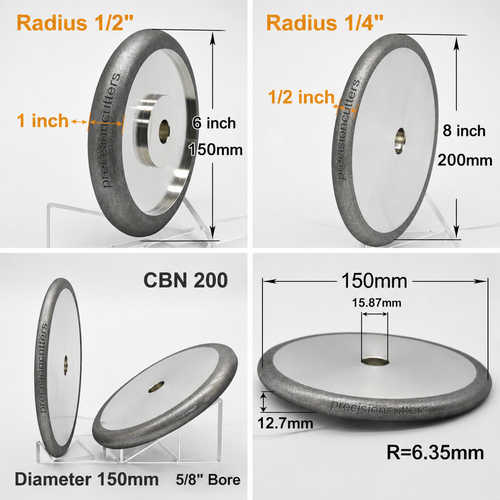 6” 8” CBN Grinding Wheel Serrated Bread Knife Sharpening Stainless/ Carbon Steel - Picture 6 of 7
