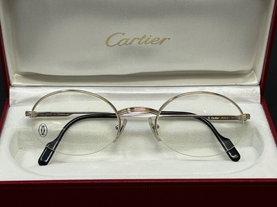 Cartier Eyeglasses Manhattan T8100371 Platinum 50mm Men's Optical
