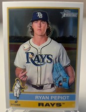 2025 Topps Heritage - Ryan Pepiot #456 **SP Chrome Rookie Card** Near Mint Rays!