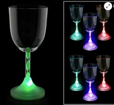 LED Lighted Wine Glasses (2) from Spirit Halloween Party Bar Plastic New in Box