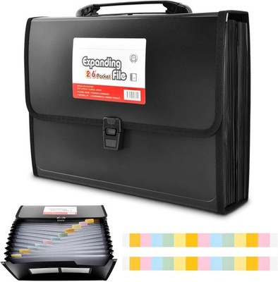 26 Pockets Accordion File Organizer with Lock,Document Organizer with