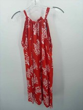 Pre-Owned Escapada Orange Size XL Printed Short Sleeveless Dress
