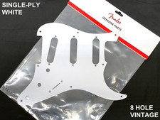 Real Fender Strat White PICKGUARD 8-HOLE Vintage SINGLE PLY Stratocaster SSS