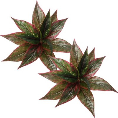 Artificial Magnolia Plants Fake Grass Shrubs Faux Greenery Plastic Leaves Bundle