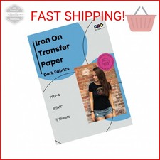 PPD 5 Sheets 8.5x11" - Inkjet Iron-on Heat Transfer Paper for Black Dark Fabri