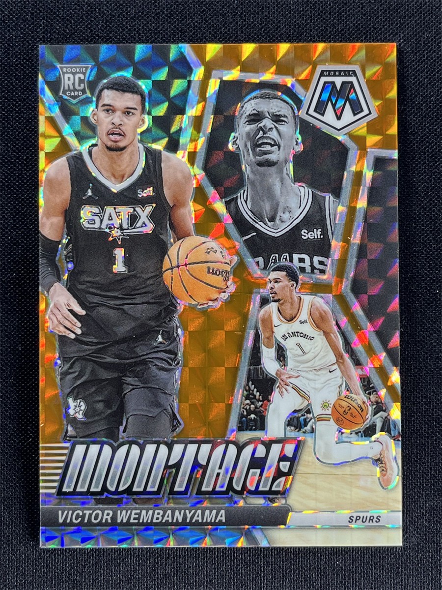 49/49 ≈1/1 ! 2023-24 Panini Mosaic Victor Wembanyama #7 Orange Mosaic Montage RC