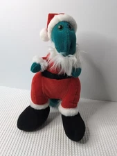 Vtg Plush Dinosaur Santa Claus Etone 1986 Christmas Stuffed Animal Toy Korea