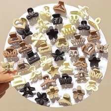 Beige Small Hair Clips Mixed Pack Cute Claw Clips Hair Accessories Gift Set