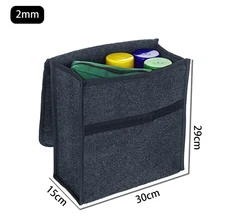 1pc Dark Gray Car Felt Storage Box: Trunk Organizer Foldable Bag - NEW