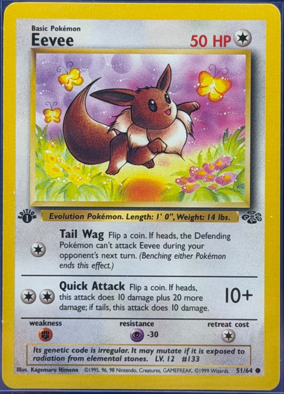 1999 Pokemon Jungle 1st Edition Eevee #51/64 WOTC Vintage NM