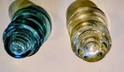 Antique Lrg Glass Insulators Green Whitall Tatum #1 & Clear Hemingray#45 USAMADE — photo 4