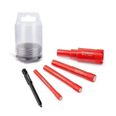 Goldblatt 5PC Diamond Drill Bits Set 6/8/10/20mm Drill Holesaw and 6mm Carbide