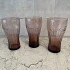 LIBBY SET OF 3 COCA COLA AMETHYST PURPLE Glasses 6” Tall, McDonald’s VINTAGE