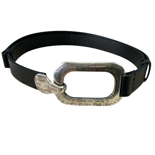 Ceinture Cuir Noire CHICOS Avec Boucle Argentée - Taille M - Ajustable