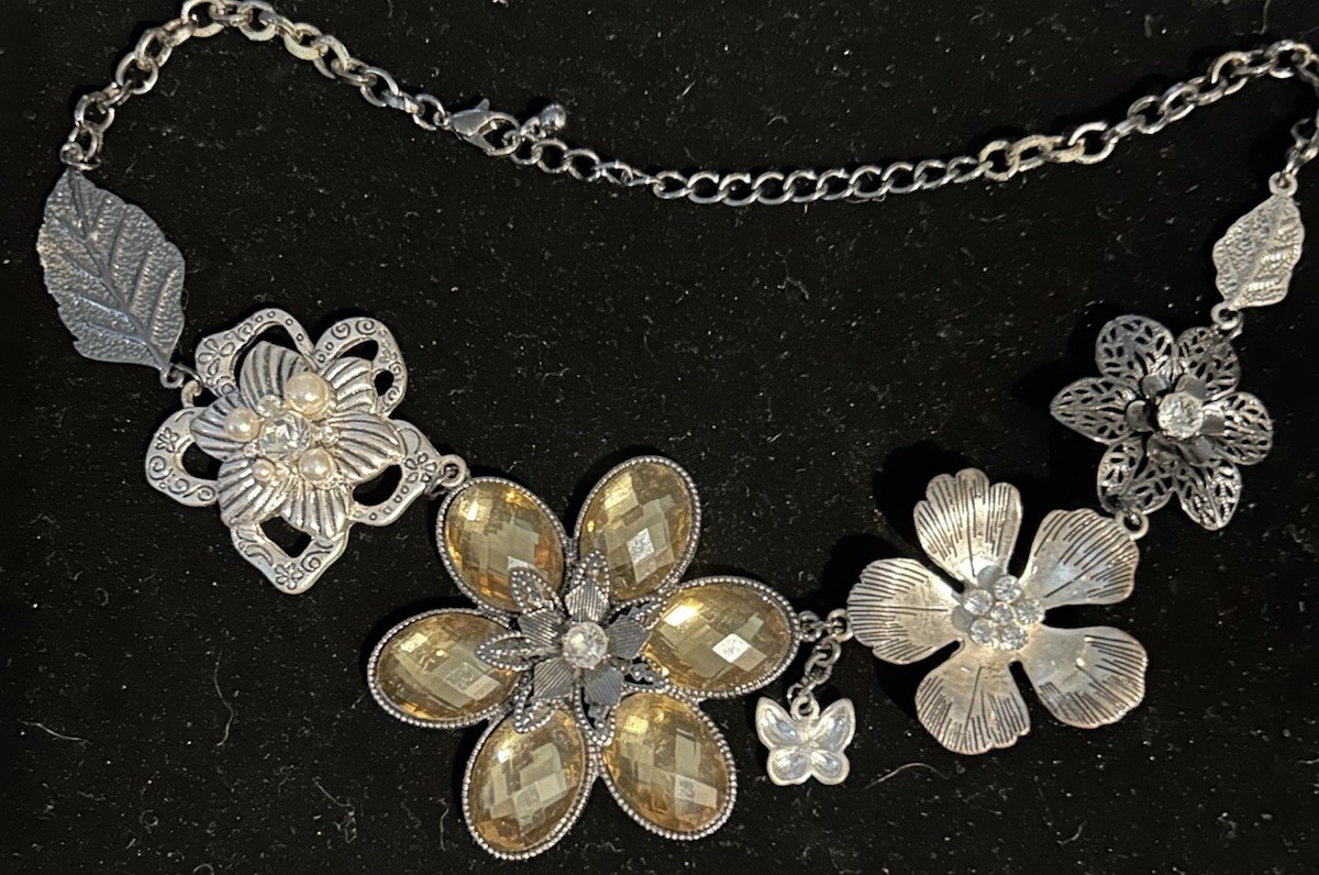 Statement Necklace Large Multi Layers Flowers Pea… - image 17