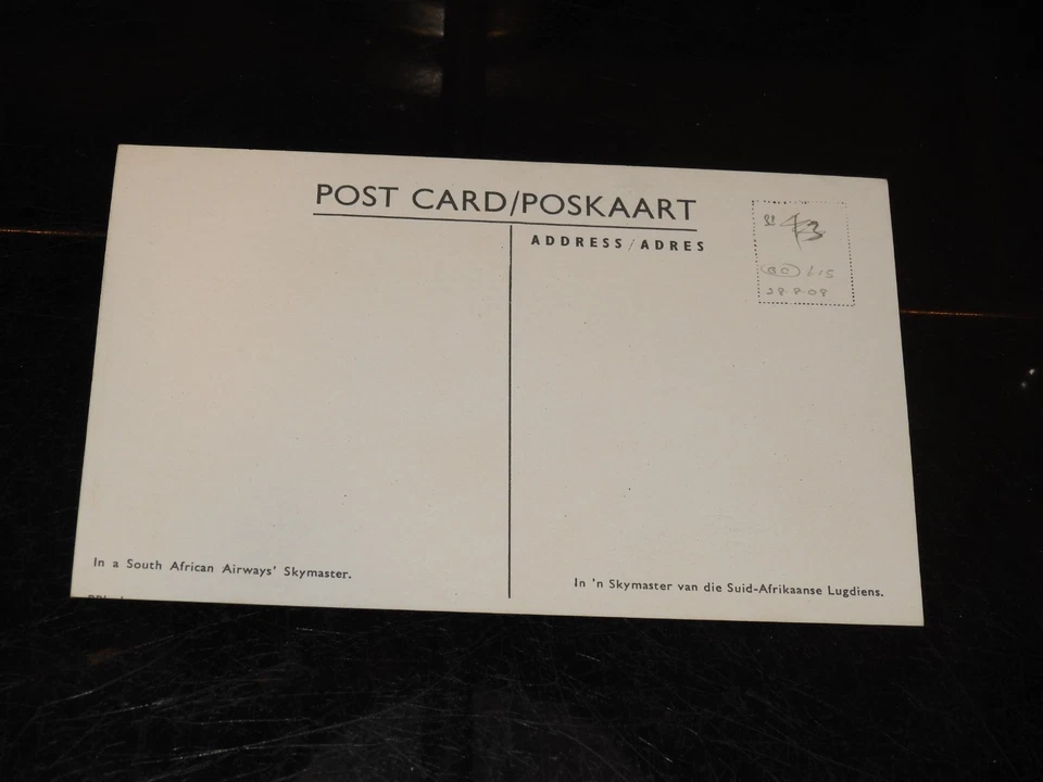 Vintage South African Airways cabin interior Airline issue Postcard.Skymaster ai - Image 2 of 2