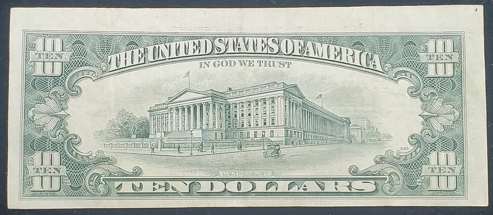 *Error Miss Cut" Series 1974  $10 Federal Reserve Note Error Bill - Image 4 of 4