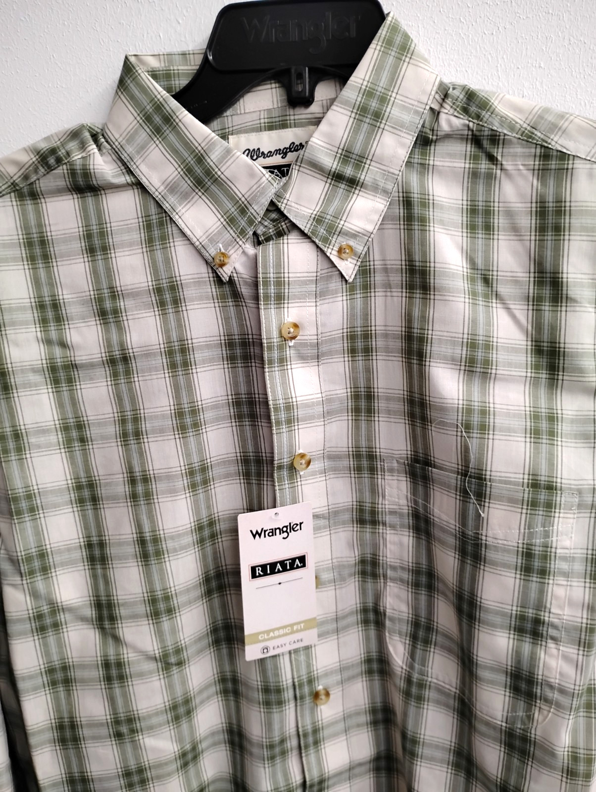 Wrangler Riata Long Sleeve Plaid Shirt, 112365846, Light Weight, Olive  Plaid