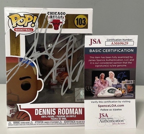 DENNIS RODMAN SIGNED NBA CHICAGO BULLS FUNKO POP - JSA COA