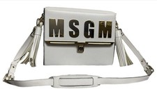 Borsa Donna MSGM In Vitello Bianco A Tracolla