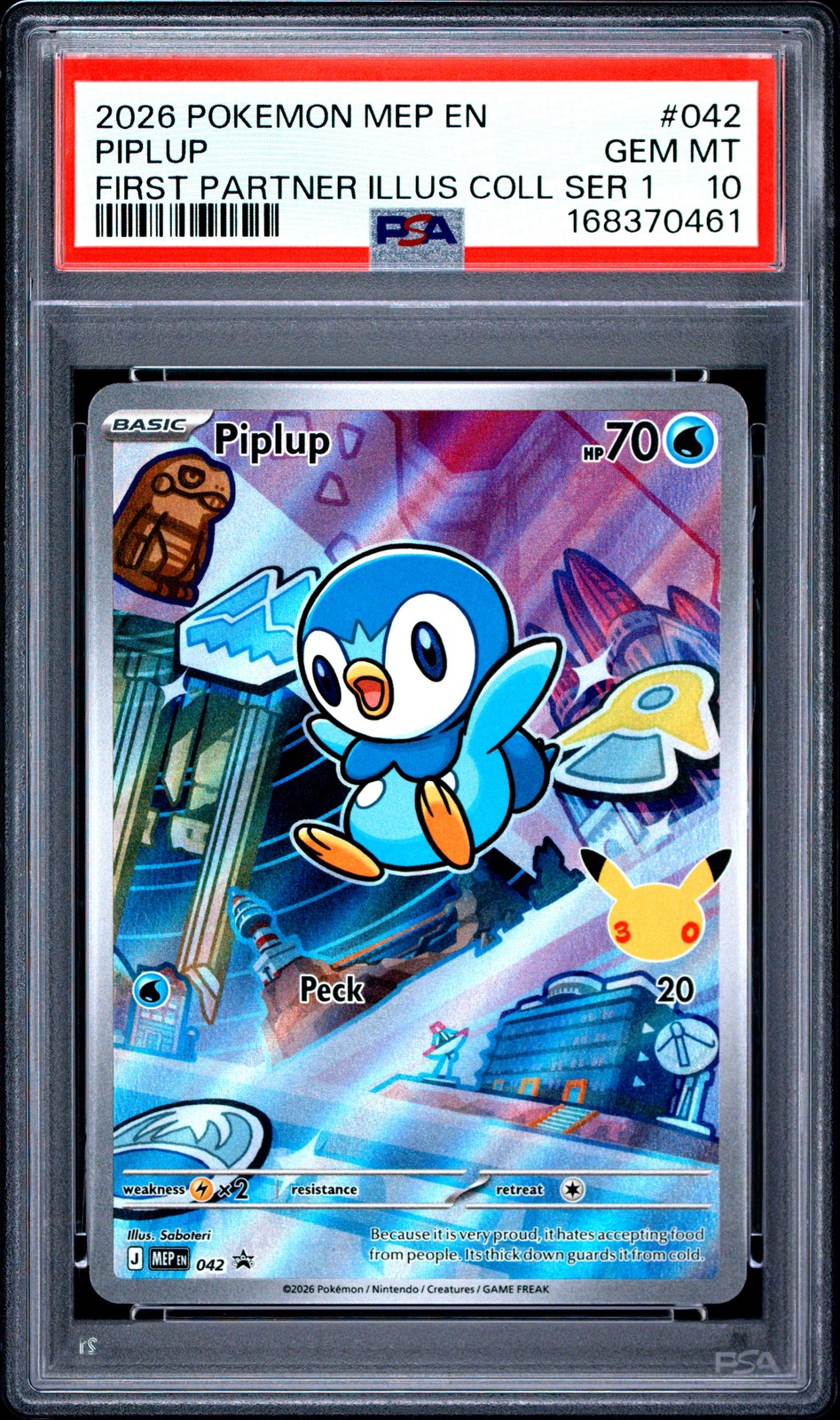 2026 POKEMON FIRST PARTNER ILLUSTRATION COLLECTION PROMO #042 PIPLUP PSA 10