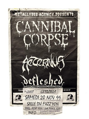 Vintage Cannibal Corpse/Aeternus/Defleshed Concert Poster