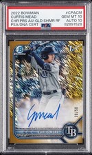 2022 BOWMAN CHROME PROSPECT AUTOS #CPACM CURTIS MEAD 20/50 PSA 10 AUTO 10