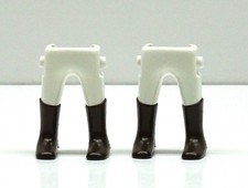 2 x GARDE BEINE HOSE WEISS REITER STIEFEL DUNKEL BRAUN PLAYMOBIL zu Soldat B167