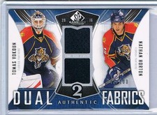 2009-10 VOKOUN/HORTON UD GAME USED FABRICS DUAL JERSEY #AF2-VH PANTHERS #045/100