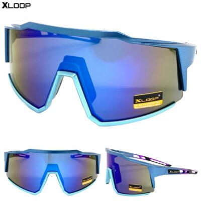 Übergröße Retro Sportlich Umwickeln Biker Fahrrad Shield Sun Brille Groß Rahmen