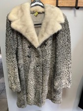 Curly Lamb Fur Coat Jacket W/mink Collar Schiaparelli 