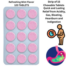 NEW DIGENE Chewable Tablets Quick Relief from Acidity Gas Mint Flavor 120 TAB