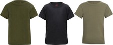 Kids Solid Tactical Lightweight Army Military T-Shirt Youth Crew Neck Tee