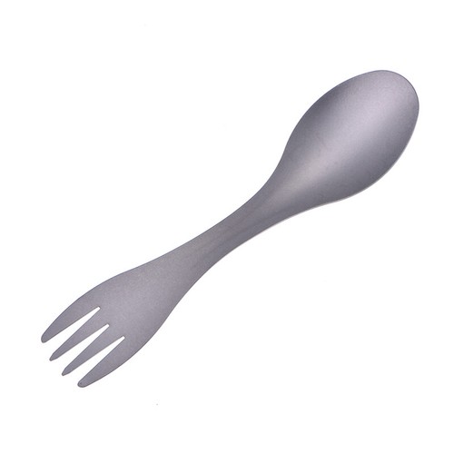 Ultralight outdoor camping titanium spork titanium spoon fork silver color J. H8 - Picture 2 of 8