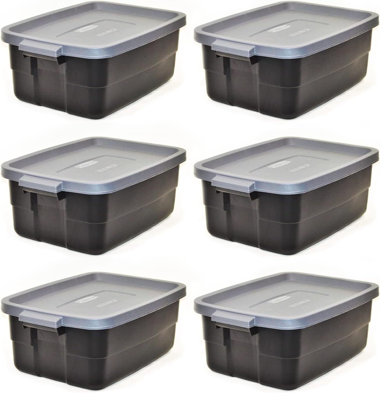 10 Gallon Stackable Plastic Storage Box Organizer 6 Pack Tote Container US