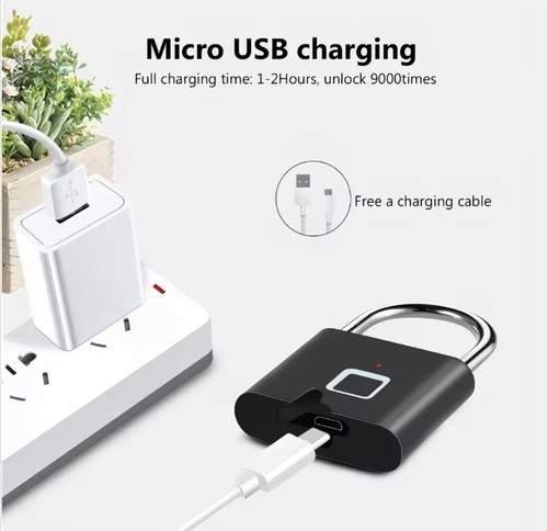 Fingerabdruck Smart Keyless Vorhängeschloss Türschloss Koffer Fingerprint Lock - Bild 4 von 9