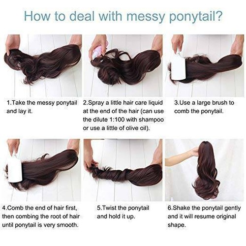 Real Thick Ponytail Jaw Clip in Pony Tail Hair Extensions As Human Straight Wavy - Picture 11 of 44