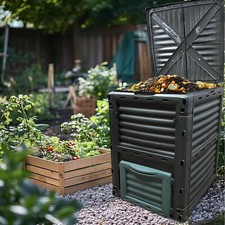 300L OUTDOOR GARDEN COMPOST BIN ECO FRIENDLY ORGANIC WASTE CONVERTER COMPOSTER
