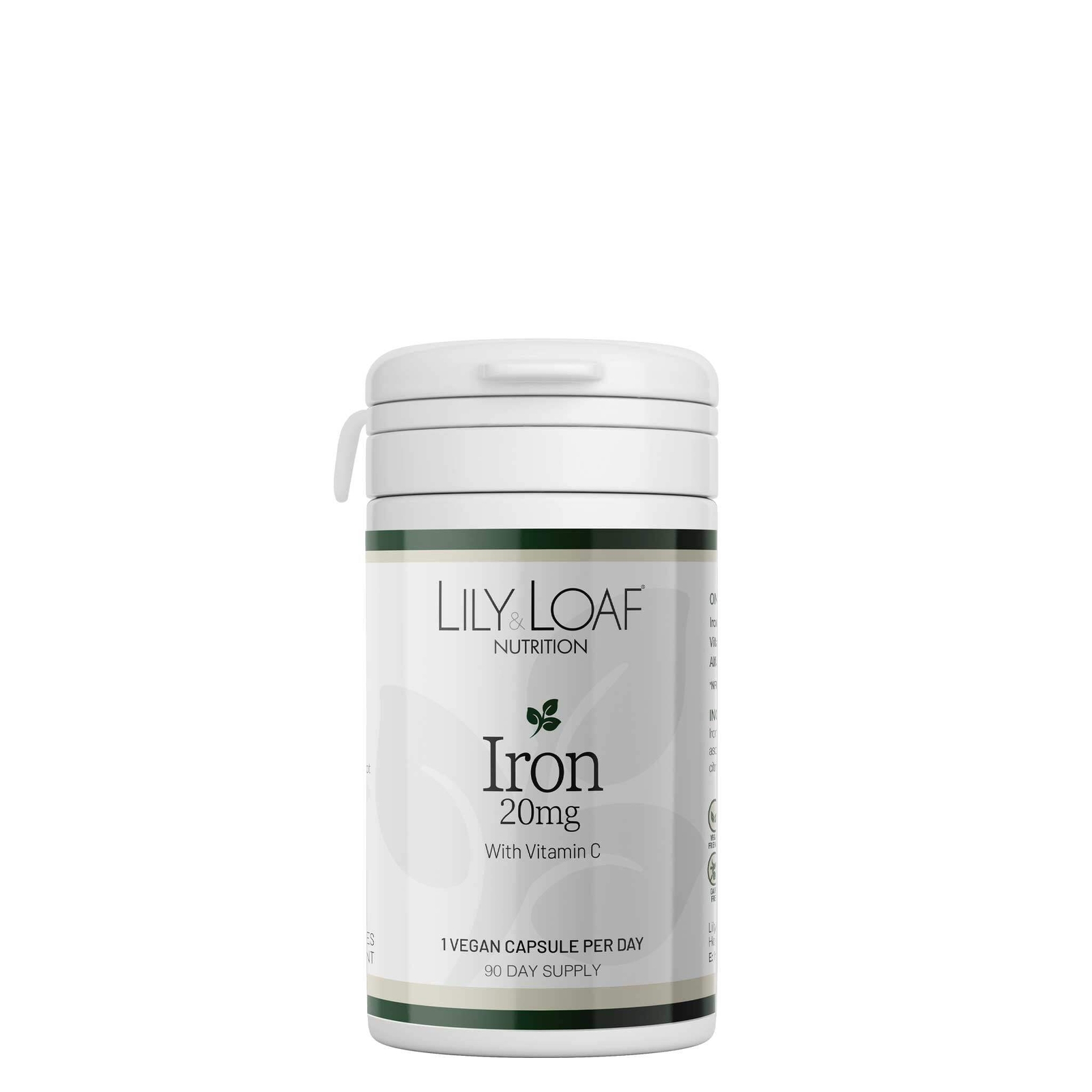 Iron 20mg with Vitamin C | One-A-Day Vegan Formula | Lily & Loaf