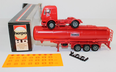 Shg4050, Alter Herpa Werbemodell 2/83 LKW Volvo F12 tank - Sattelzug Texaco OVP
