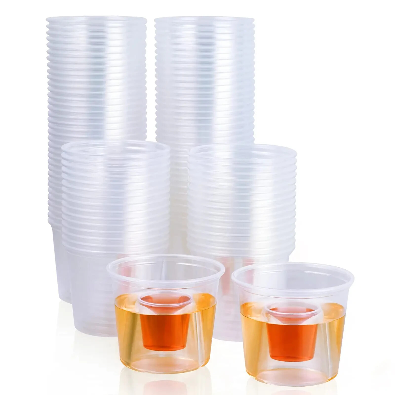 Jager Bomb Shot Glasses 200 x Strong Disposable Plastic Bomber Glass 25ml CE
