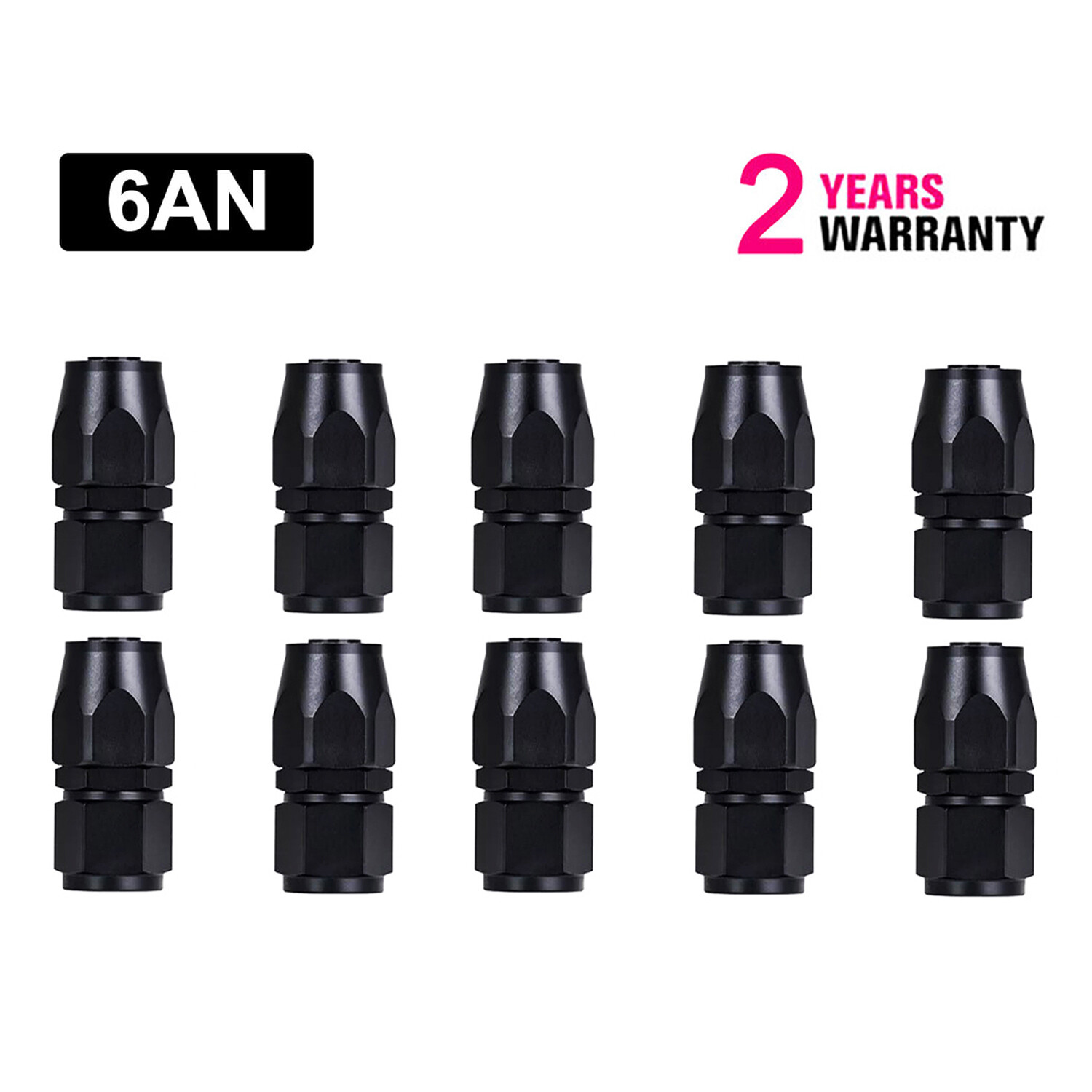 10Pcs 6AN Straight Swivel Fuel Hose End Fitting Aluminum For CPE Oil Fuel Line