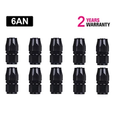 10Pcs 6AN Straight Swivel Hose End Fitting For CPE Oil Fuel Line Aluminum Black