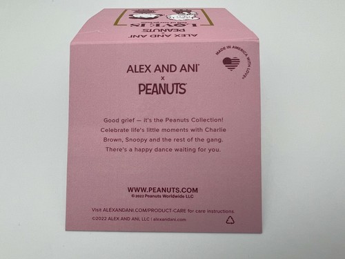 NEW Alex and Ani PEANUTS XO Smak Trio Charm Bangle Bracelet Shiny Silver - Picture 8 of 9