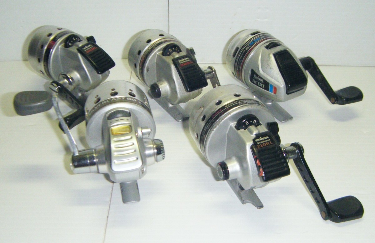 80's★DAIWA CAST 55L★VINTAGE 5 Vintage Daiwa Spincast fishing reels - AC80, Silvercast80