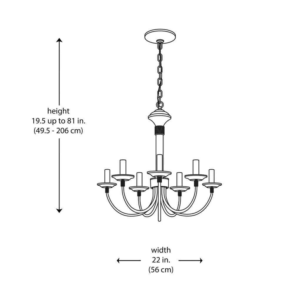 7-Light Oil Rubbed Bronze Candle Chandelier Light Fixture DC-C4232