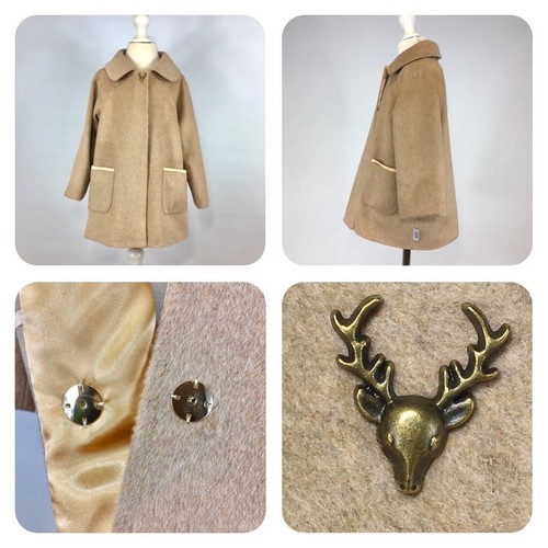 Abrigo de tweed marrón hecho a mano para niña. Talla: 3 - 10 años - Imagen 2 de 12