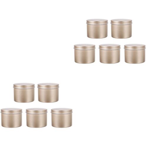  10 Pcs Tins with Clear Lids Christmas Candle Jar Premium Sturdy Tea Caddy - Afbeelding 1 van 12